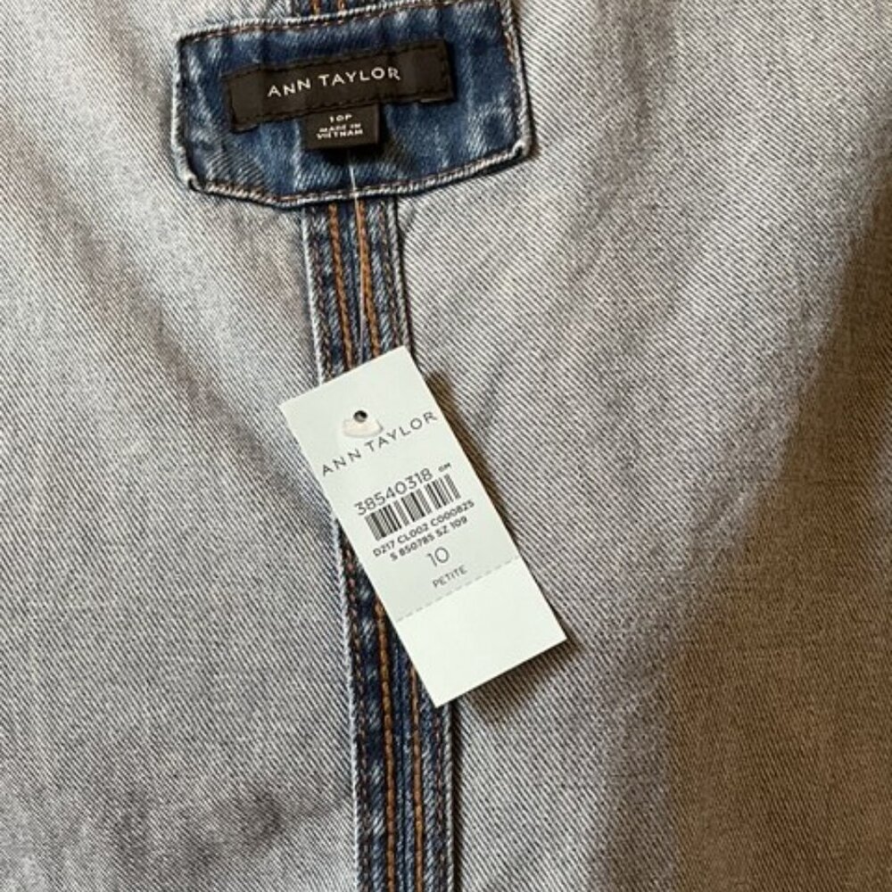 Ann Taylor Modern Denim Shirtdress / 10P Authentic Indigo NWT Orig 169 - Picture 4 of 8